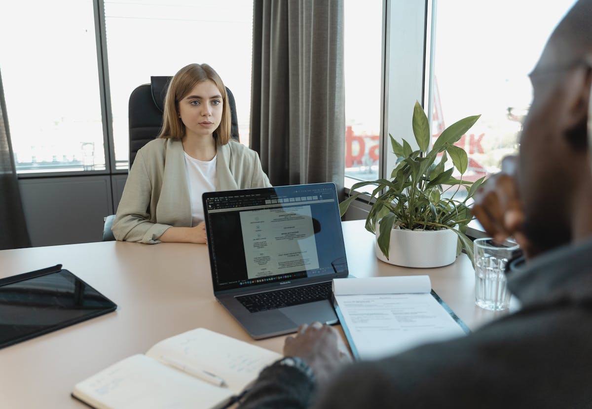 Professional recruitment interview in a modern office setting